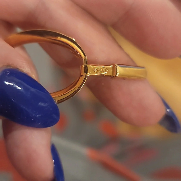 AVON Gold tone large chain link bracelet rhinestone adjustable - Picture 3 of 4